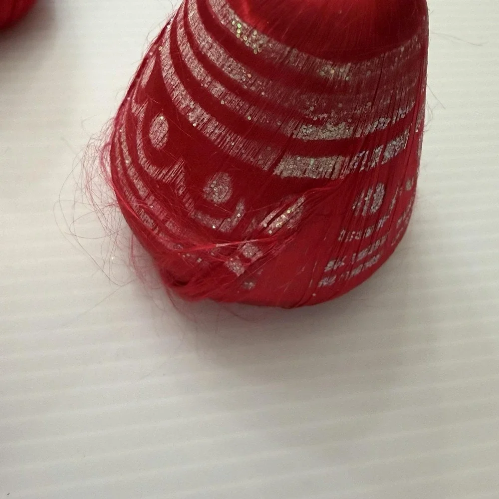 Vintage Satin Thread Christmas Bell Ornaments Set If 4 Retro Kitsch